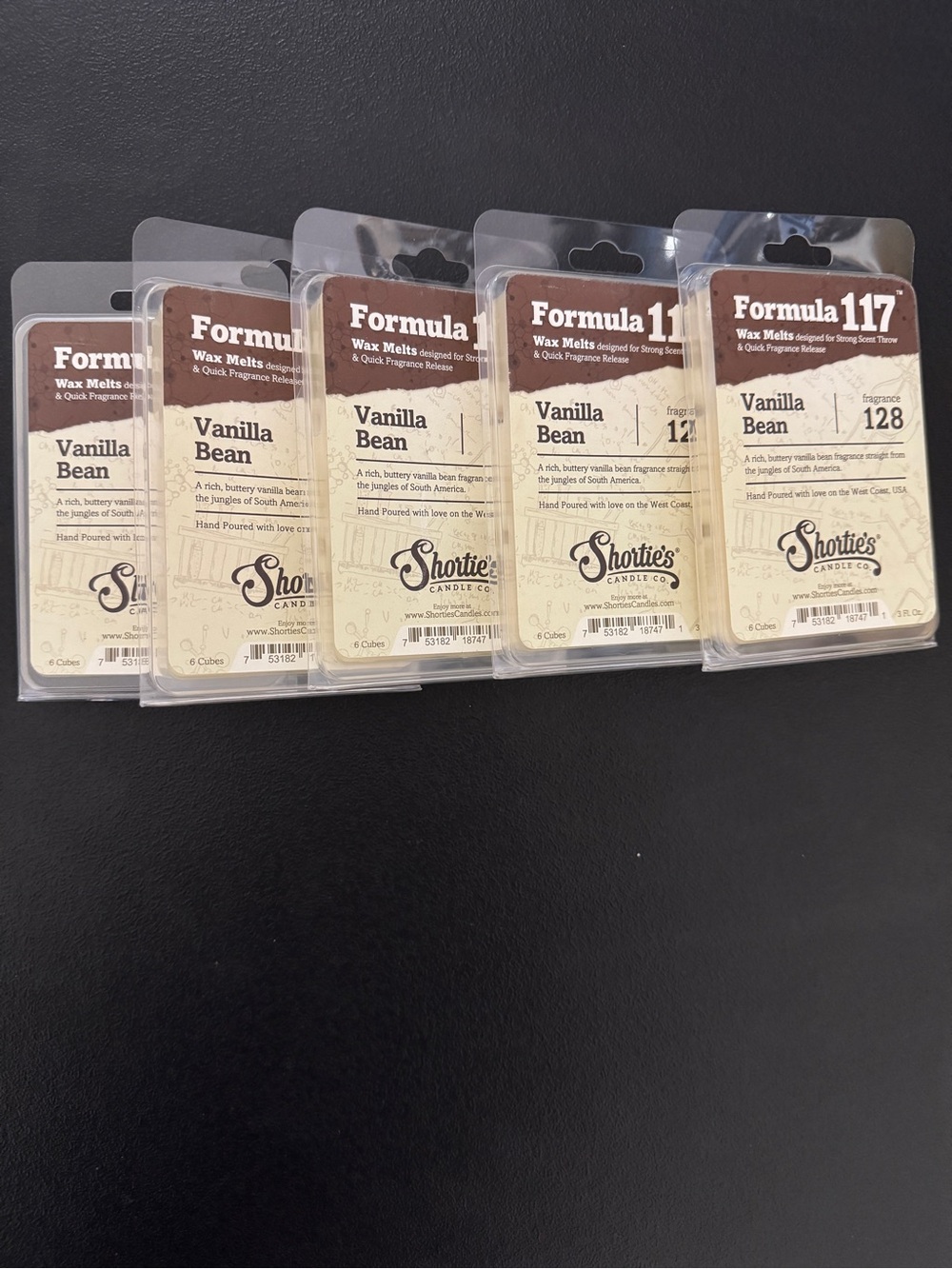 Formula 117 Vanilla Bean Wax Melts by Shortie's Candle Co Fragrance 128
